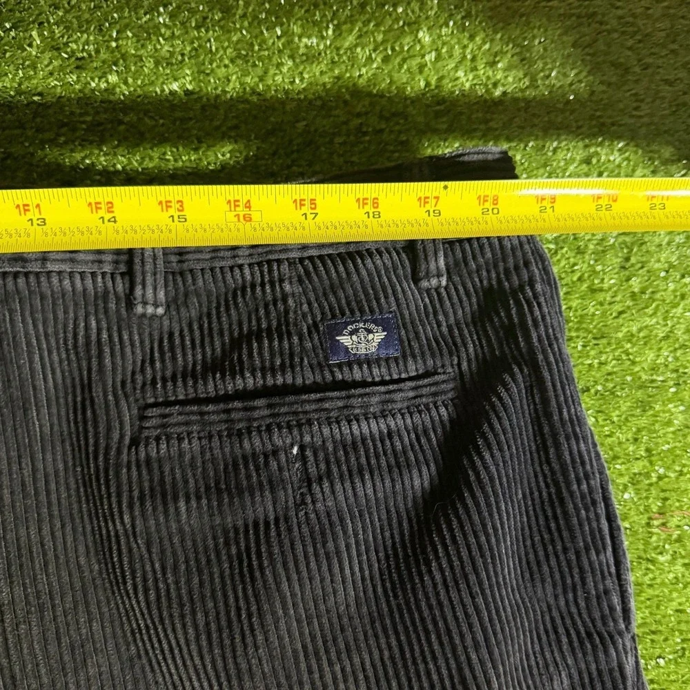 Dockers Corduroy Pants Mens 44x32 Pleated Relaxed Fit Navy Blue Wide Wale Khakis